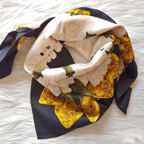 CHANEL Accessories - Chanel floral scarf